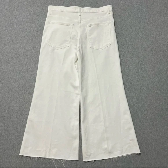 Madewell Flared Wide Leg Jeans NWT Size 32 Cream Off White Cropped Raw Hem - Picture 7 of 12